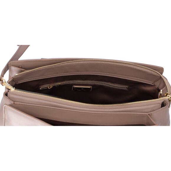 Salvatore Ferragamo Beky Triple Compartment Tote Taupe Saffiano Leather - Picture 5 of 8